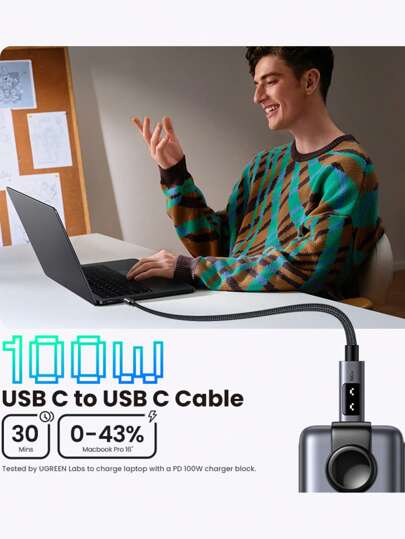 UGREEN Uno 100W Type C Fast Charging Cable
