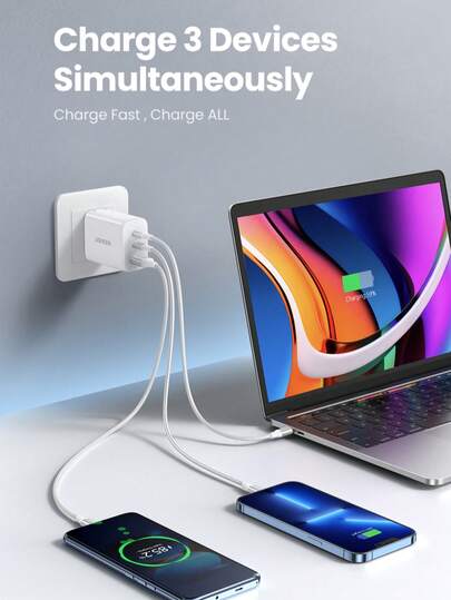 UGREEN 65W Fast Charger 3 Ports Type C