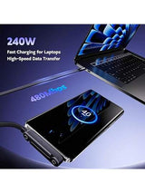 240W-65W Foldable Fast Charging Cable With Adjustable Phone Holder, Dual Type-C & USB-C Super Fast Charging, Bend-Proof Design, Compatible With Apple 15-17 Series, S, Suitable For Car And Home Use