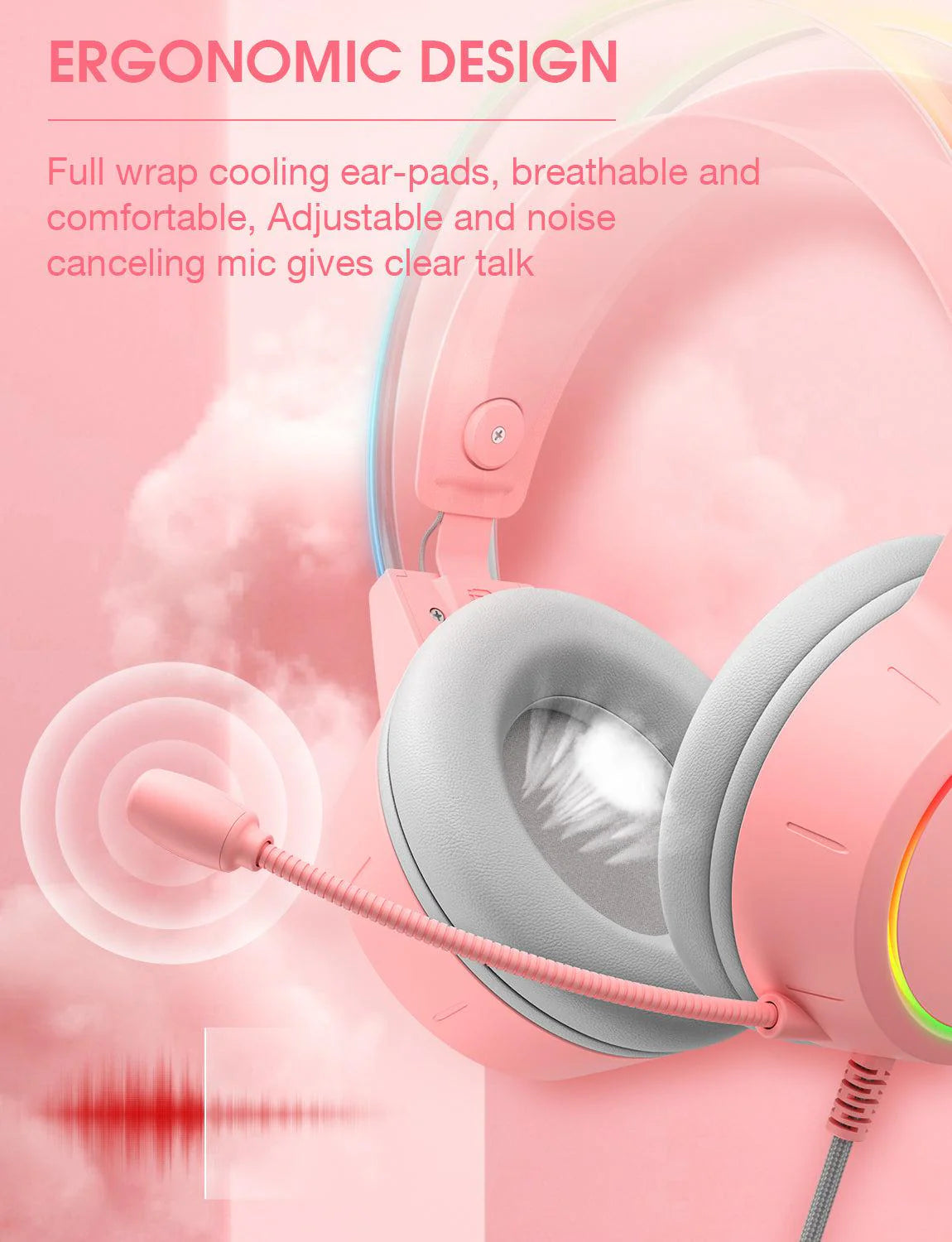 ONIKUMA X15 PRO Headphone (Pink)