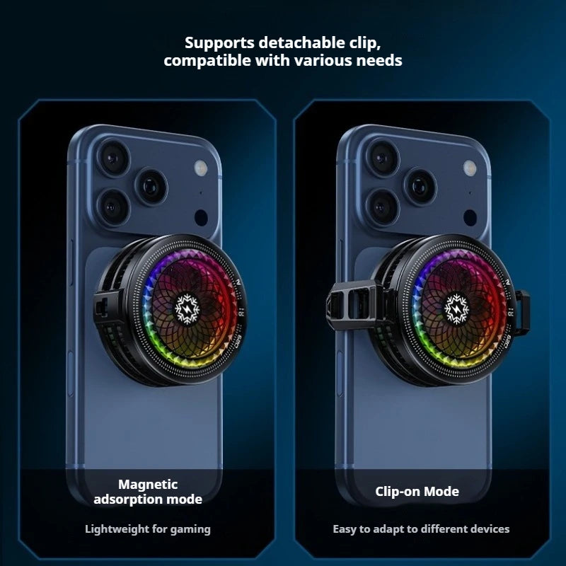 TH29 Lightweight Semiconductor Phone Cooler, Real Ice Cooling Smart Temperature Control Low Noise for Gaming Live Streaming