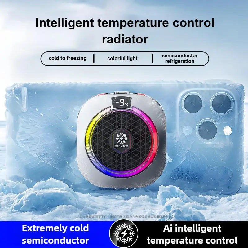 TH16 Pro Mobile Cooler 24W Magnetic & Back-Clip Ice Cooling Radiator Digital Display RGB Light Gaming