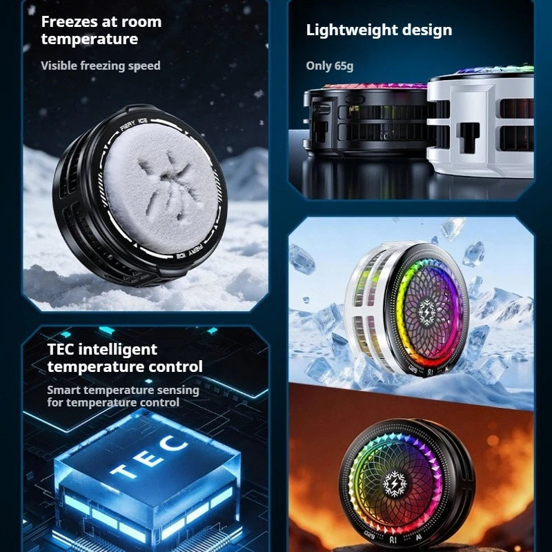 TH29 Lightweight Semiconductor Phone Cooler, Real Ice Cooling Smart Temperature Control Low Noise for Gaming Live Streaming
