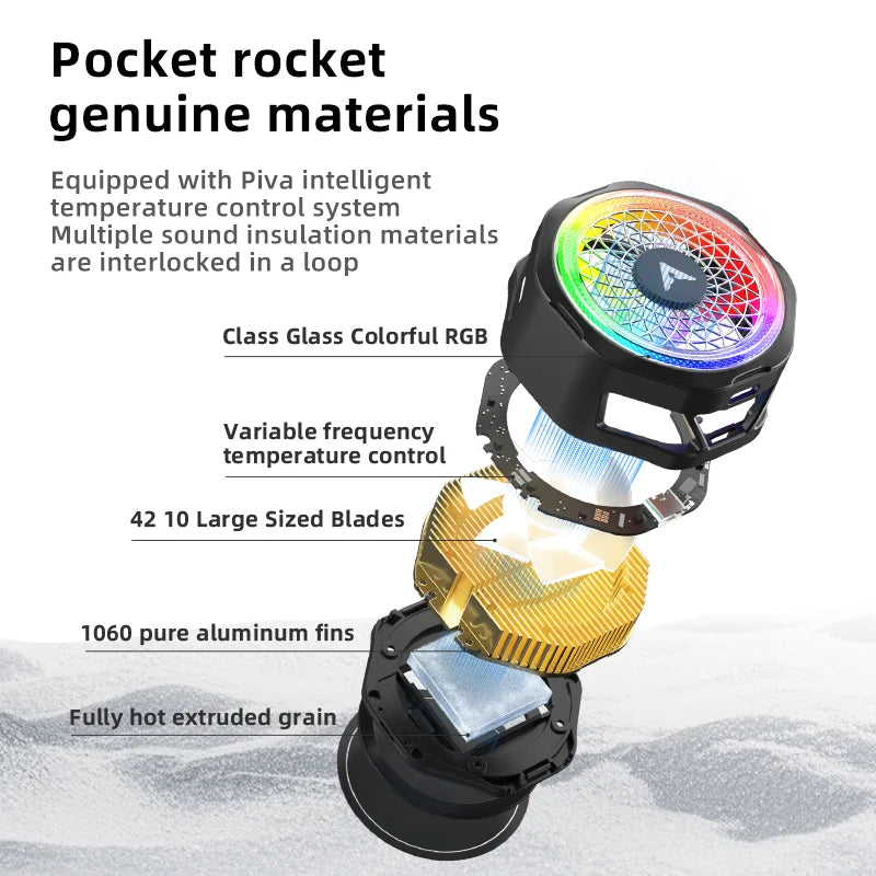 Piva B25 mobile phone cooler with magnetic clip, semiconductor cooling, for e-sports game live streaming, silent and cooling