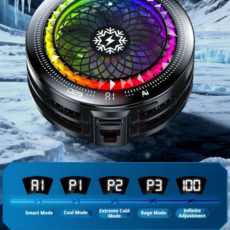 TH29 Lightweight Semiconductor Phone Cooler, Real Ice Cooling Smart Temperature Control Low Noise for Gaming Live Streaming