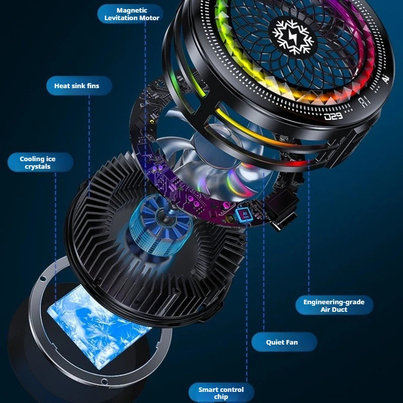 TH29 Lightweight Semiconductor Phone Cooler, Real Ice Cooling Smart Temperature Control Low Noise for Gaming Live Streaming