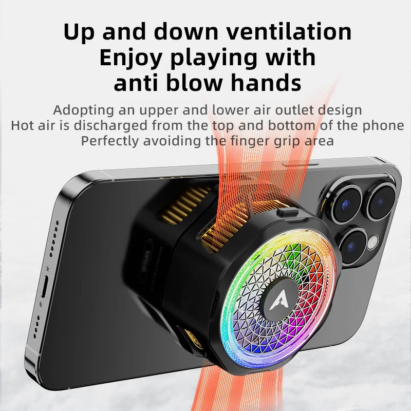 Piva B25 mobile phone cooler with magnetic clip, semiconductor cooling, for e-sports game live streaming, silent and cooling