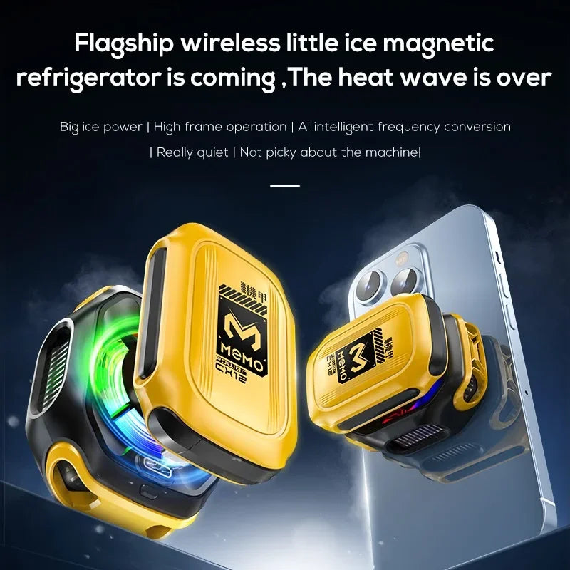 MEMO CX12, Mobile Phone Cooler, with External Battery, for PUBG, Magnetic Semiconductor Ice Cooling Radiator with AI